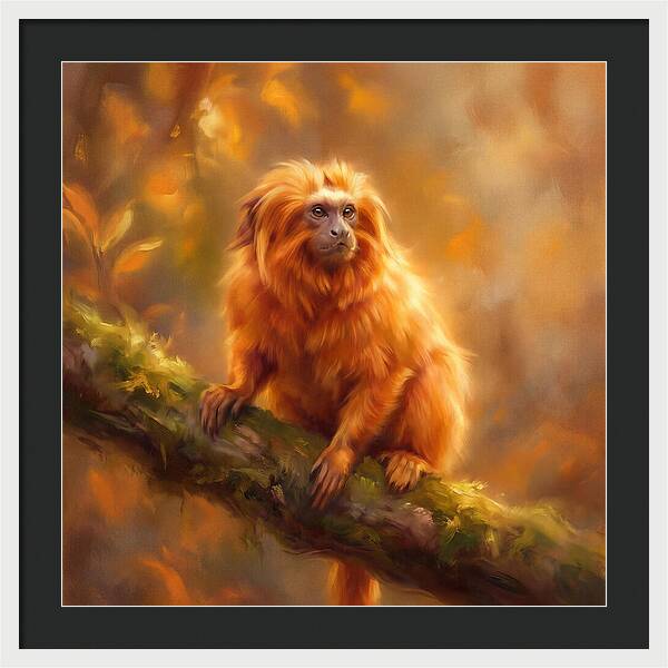 Golden Tamarin In Autumn Glow