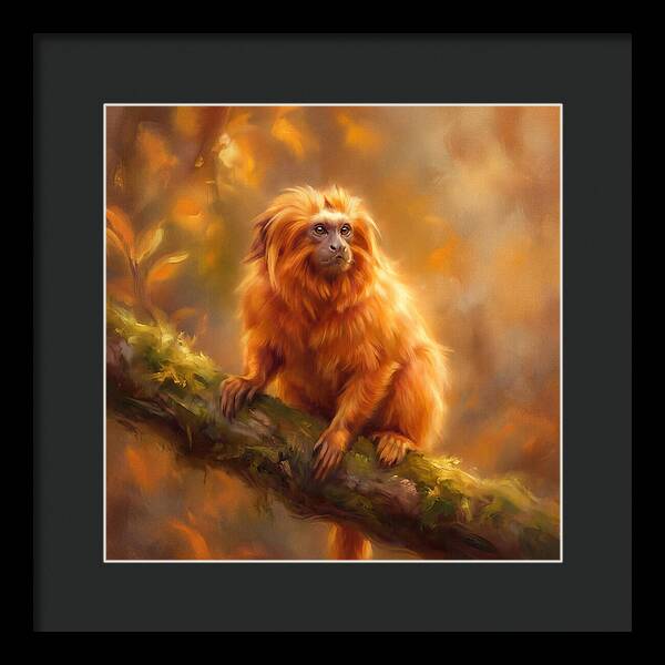 Golden Tamarin In Autumn Glow