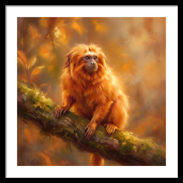 Golden Tamarin In Autumn Glow