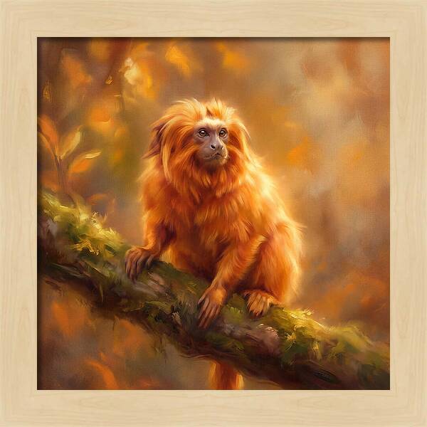 Golden Tamarin In Autumn Glow