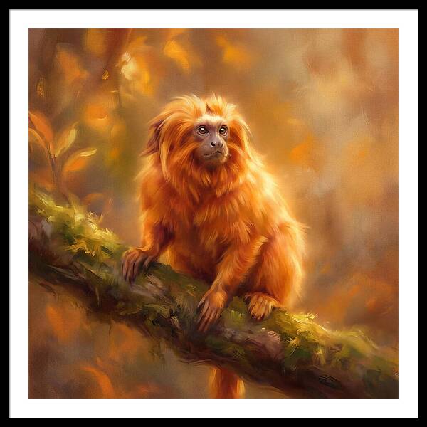 Golden Tamarin In Autumn Glow