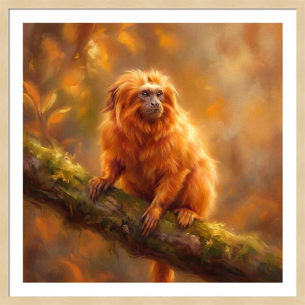 Golden Tamarin In Autumn Glow