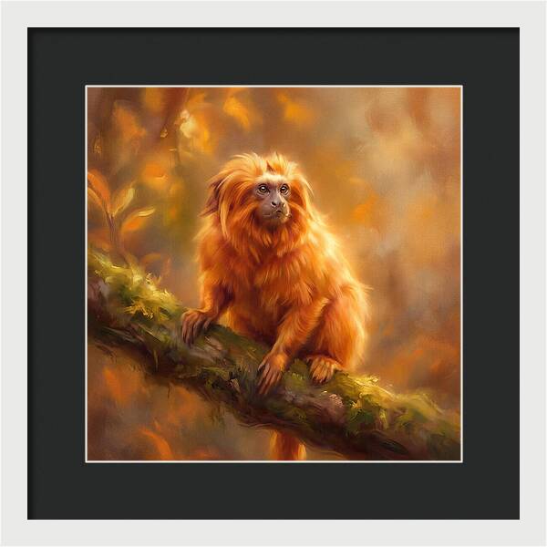 Golden Tamarin In Autumn Glow