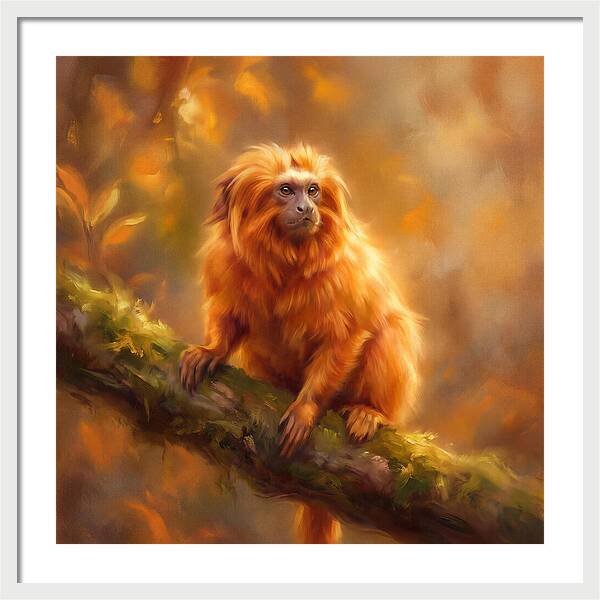 Golden Tamarin In Autumn Glow
