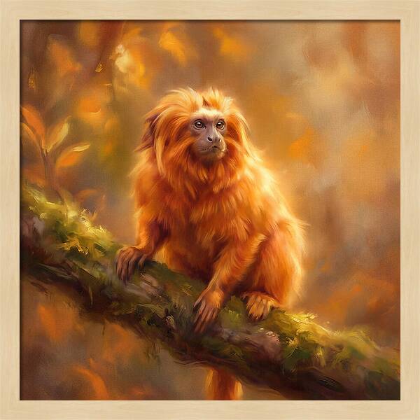 Golden Tamarin In Autumn Glow