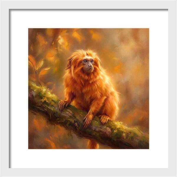 Golden Tamarin In Autumn Glow