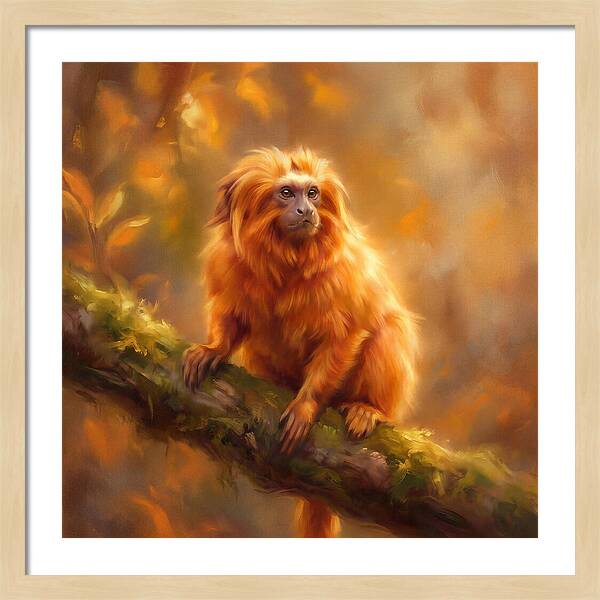 Golden Tamarin In Autumn Glow
