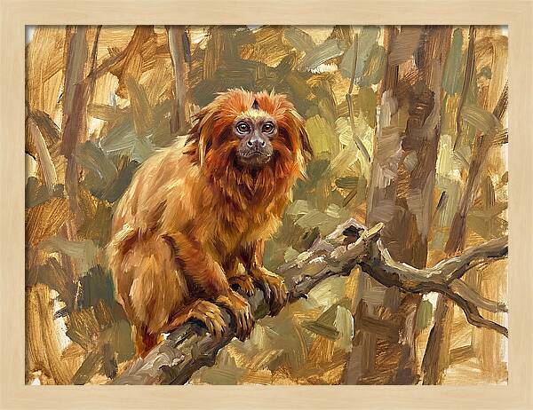 Golden Tamarin In Nature