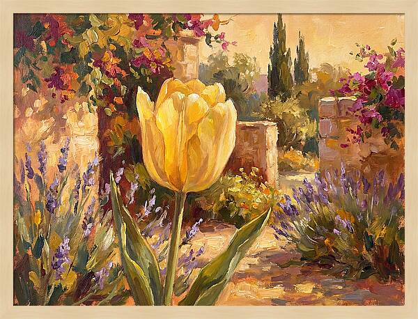 Golden Tulip In Mediterranean Garden