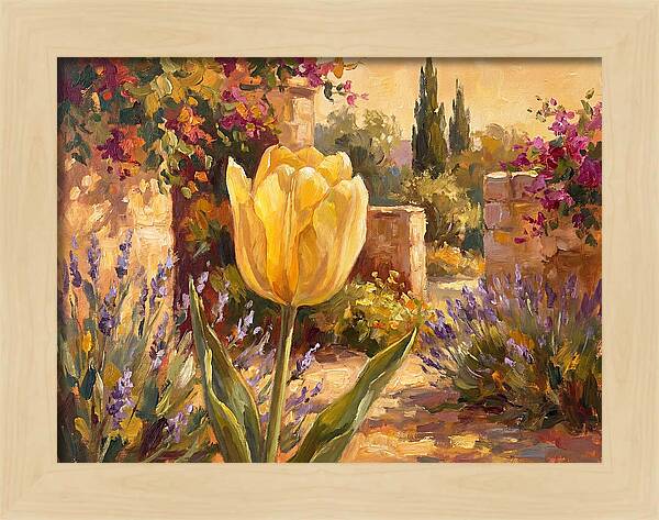 Golden Tulip In Mediterranean Garden