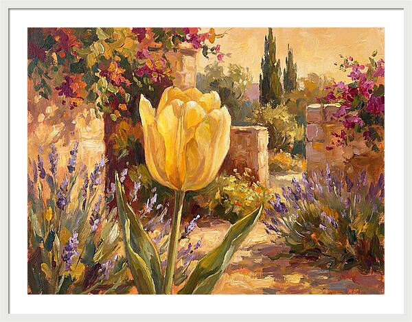 Golden Tulip In Mediterranean Garden