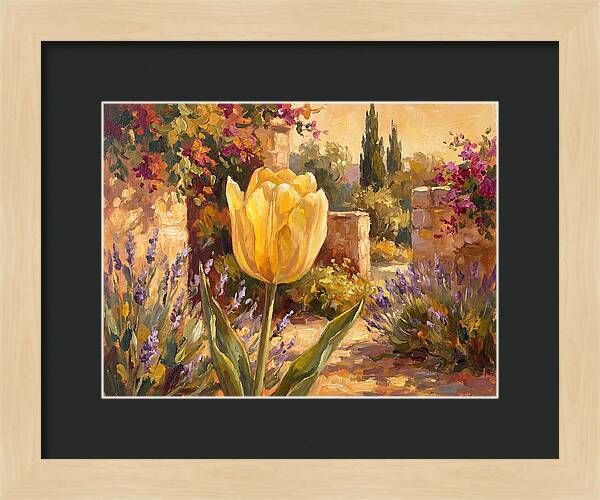 Golden Tulip In Mediterranean Garden