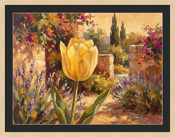 Golden Tulip In Mediterranean Garden