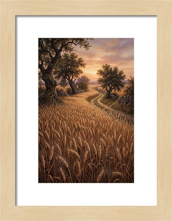 Golden Wheat Field At Sunset