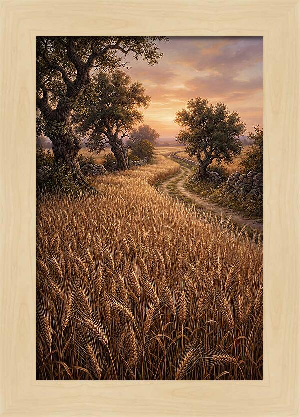 Golden Wheat Field At Sunset