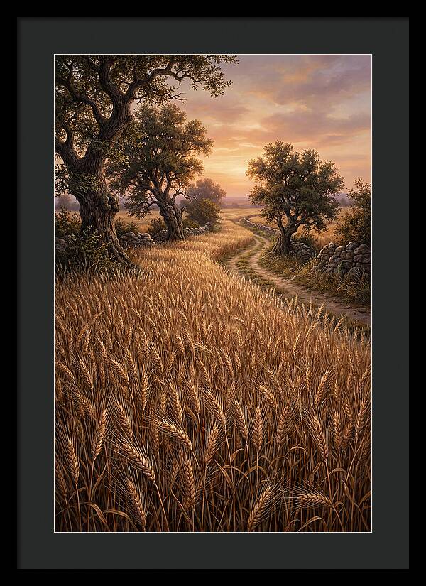 Golden Wheat Field At Sunset
