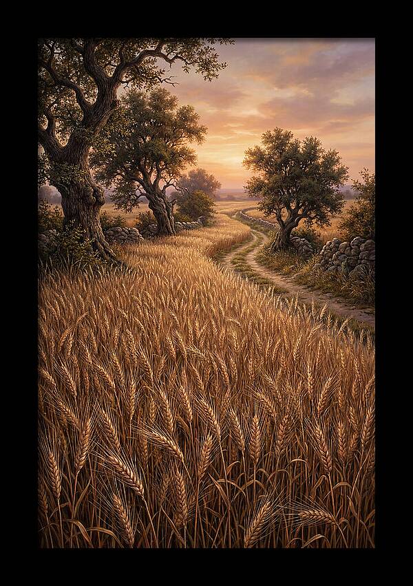 Golden Wheat Field At Sunset