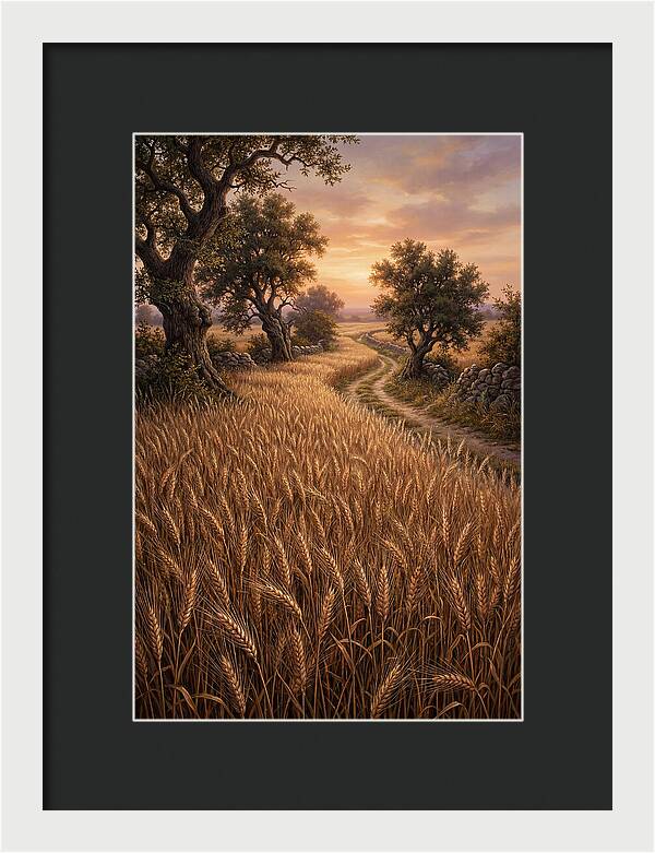 Golden Wheat Field At Sunset