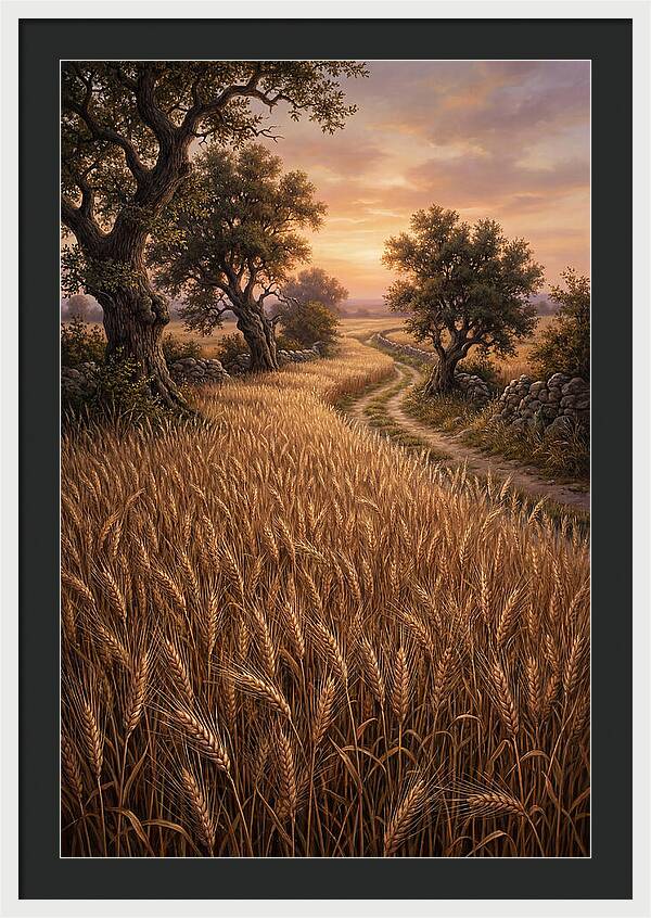 Golden Wheat Field At Sunset