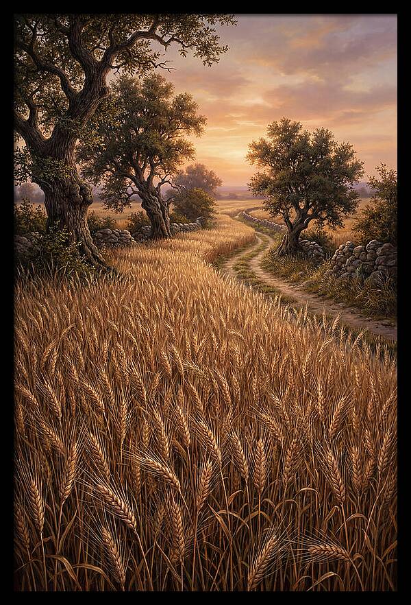 Golden Wheat Field At Sunset