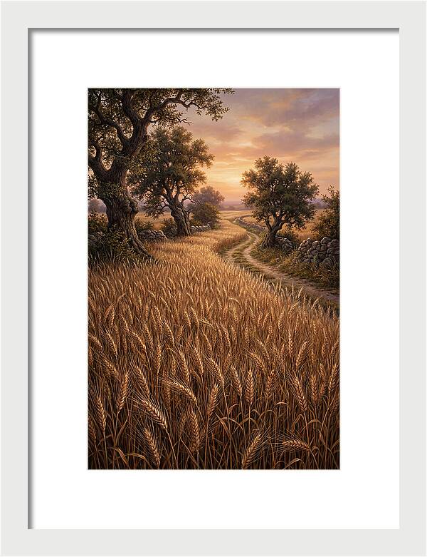 Golden Wheat Field At Sunset