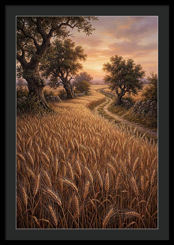 Golden Wheat Field At Sunset