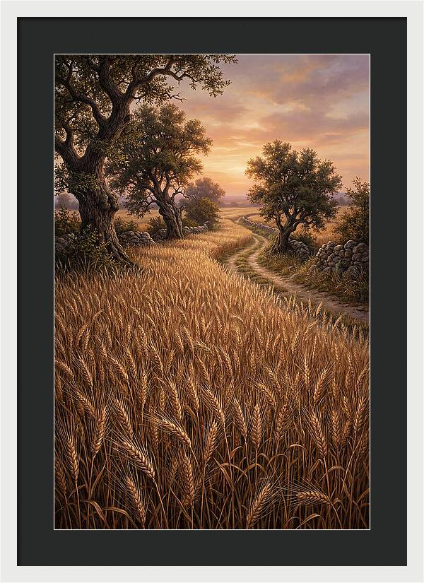 Golden Wheat Field At Sunset