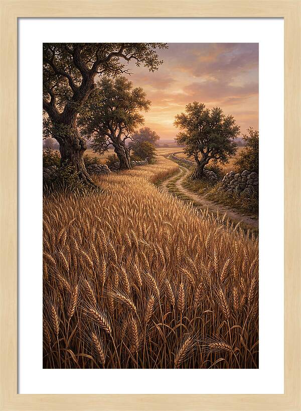 Golden Wheat Field At Sunset