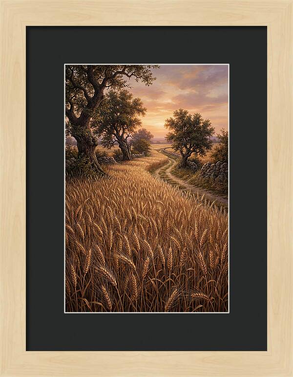 Golden Wheat Field At Sunset