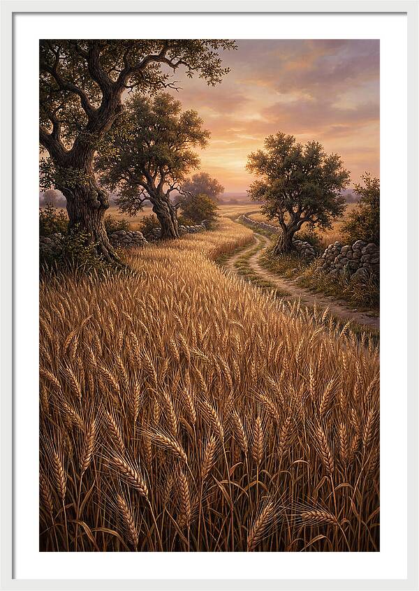 Golden Wheat Field At Sunset