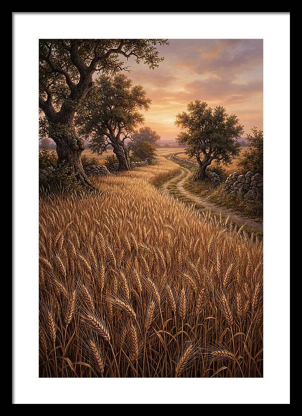 Golden Wheat Field At Sunset