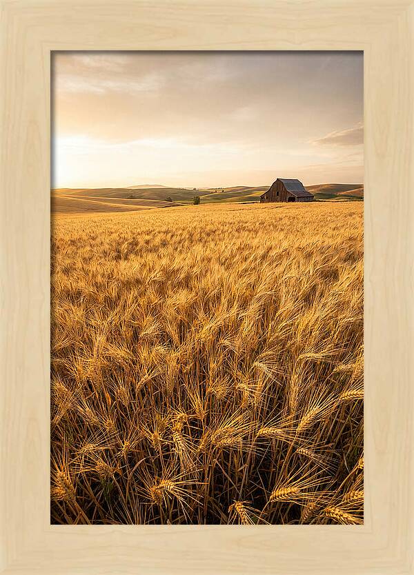 Golden Wheat Fields At Dusk
