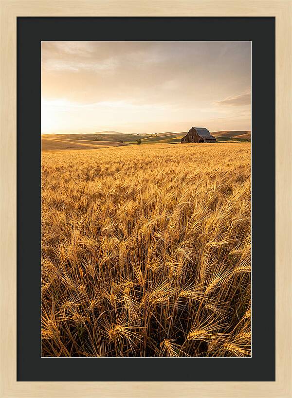 Golden Wheat Fields At Dusk