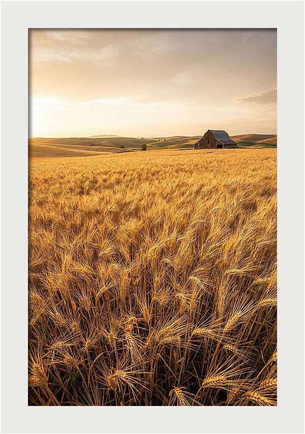 Golden Wheat Fields At Dusk