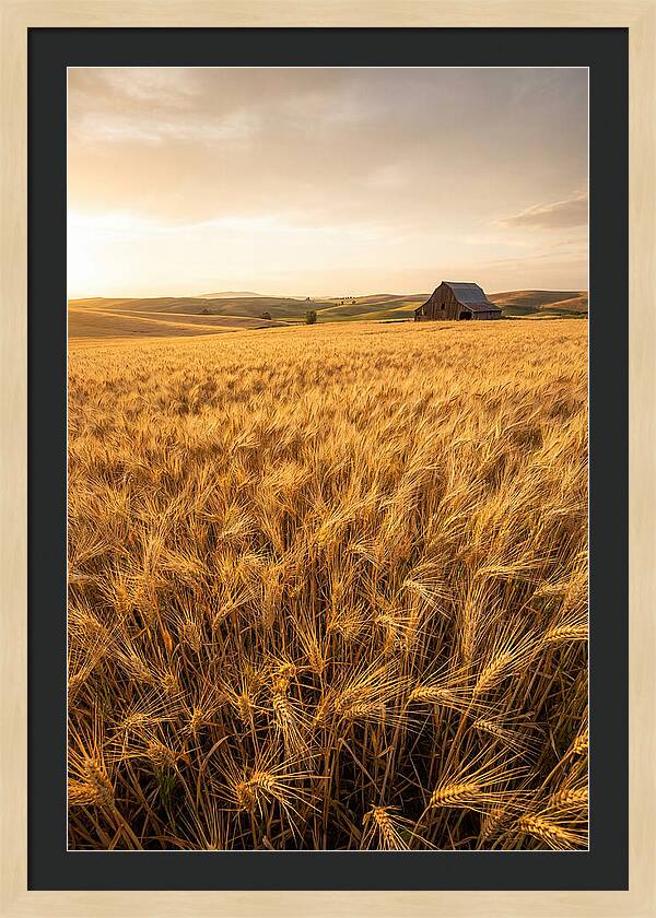 Golden Wheat Fields At Dusk
