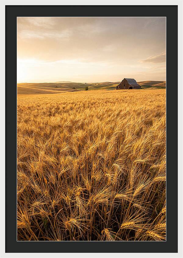 Golden Wheat Fields At Dusk