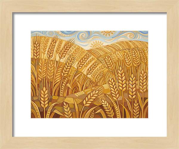 Golden Wheat Fields Under Blue Sky