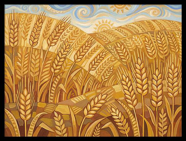 Golden Wheat Fields Under Blue Sky