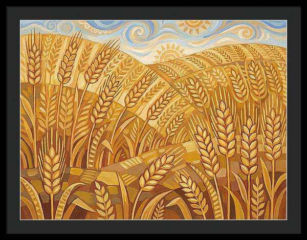 Golden Wheat Fields Under Blue Sky
