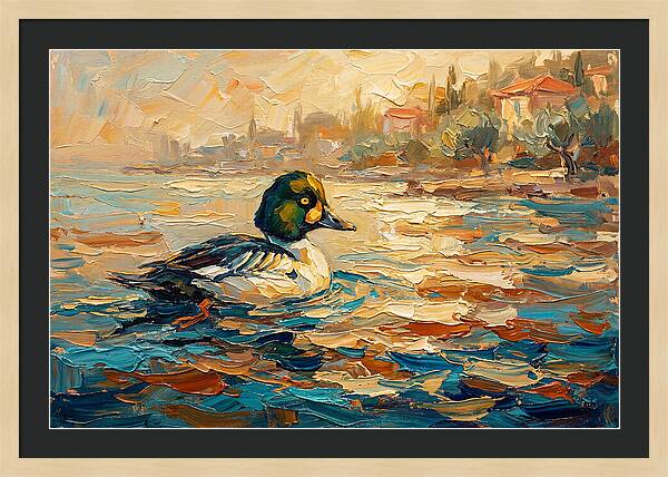 Goldeneye Duck In Mediterranean Waters