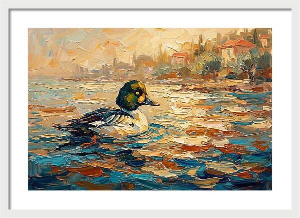 Goldeneye Duck In Mediterranean Waters