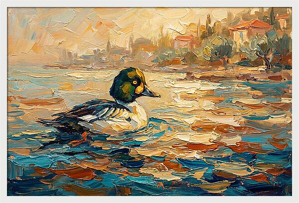 Goldeneye Duck In Mediterranean Waters