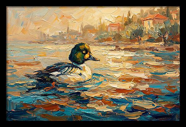Goldeneye Duck In Mediterranean Waters