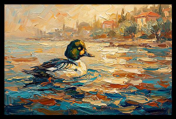 Goldeneye Duck In Mediterranean Waters