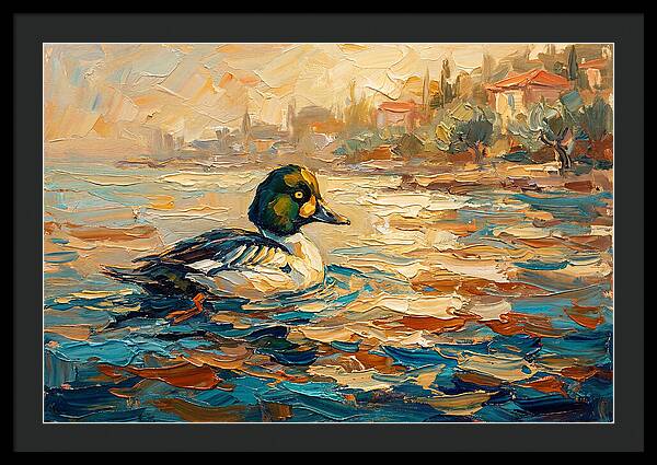 Goldeneye Duck In Mediterranean Waters