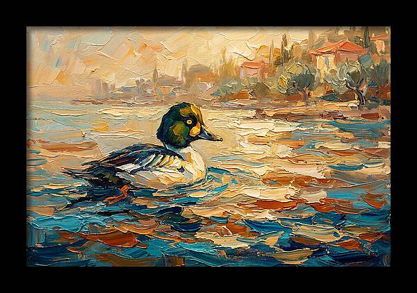 Goldeneye Duck In Mediterranean Waters