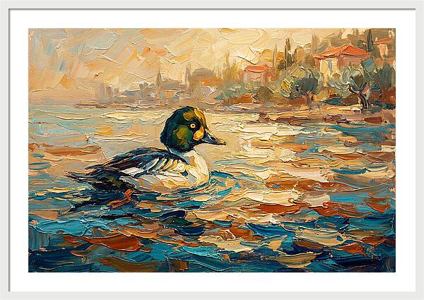 Goldeneye Duck In Mediterranean Waters