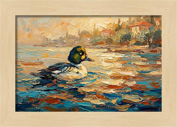 Goldeneye Duck In Mediterranean Waters