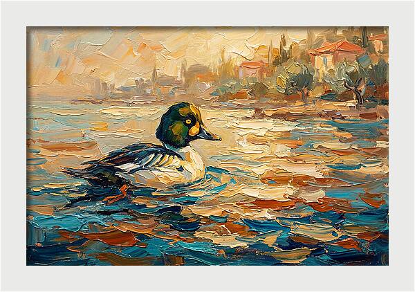 Goldeneye Duck In Mediterranean Waters