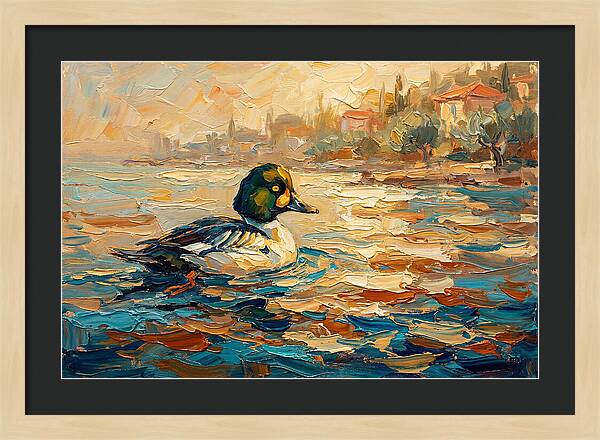 Goldeneye Duck In Mediterranean Waters